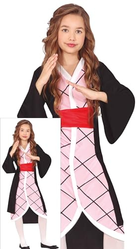 FIESTAS GUIRCA Kostym flicka feisty rosa ärm - Japansk anime krigare med kimono klänning - barndräkter flickor - flickor ålder 7–9 år