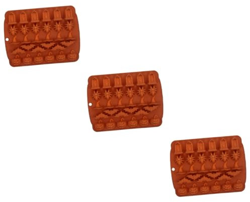 PRETYZOOM 3 Pz stampo del cranio Stampo biscotti stampini halloween antimuffa stampini per cioccolato alla zucca tagliabiscotti tortiera in silicone per dolci da festa Gel di silice