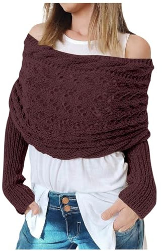 Scarf with Sleeves Petrol, Schal mit Ärmeln Strick Damen Sweater Scarf Multifunktionaler Ärmelschal Strickschal Wickel Wickelpullover mit Ärmeln Boho Pashmina Schultertuch Scarf with Sleeves