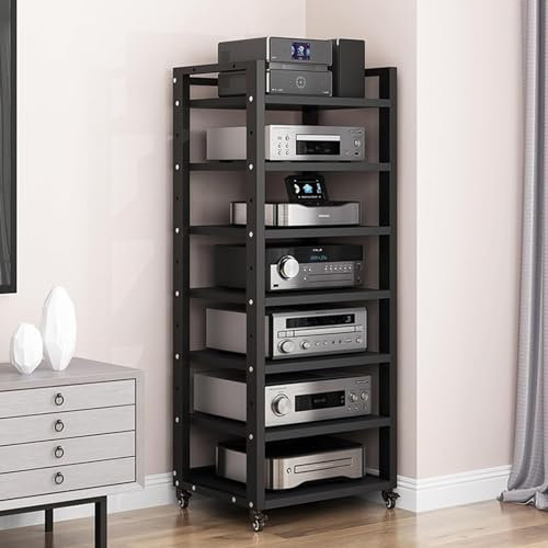 7/6/5-stufiger AV-Medienständer, CD-Player-Ständer, Heim-Stereo-Rack-System mit höhenverstellbarem Regal, robuster Eck-TV-Ständer, Audio-/Video-Komponentenschrank für Verstärker/Player/TV-Zu