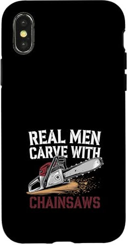 Sculpture sur bois pour tronçonneuse Coque pour iPhone X/XS