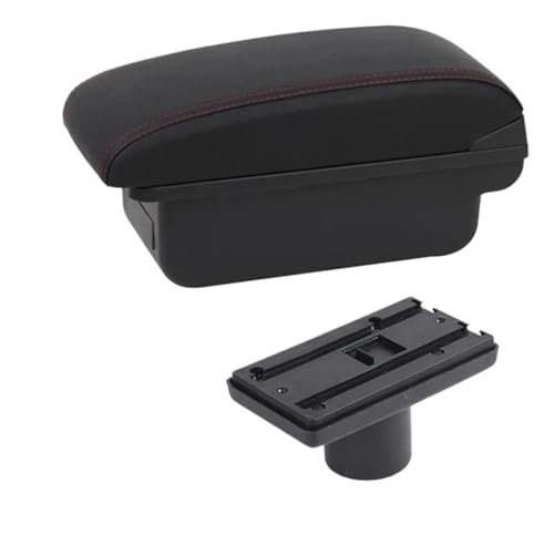 YUQUDGELKY Coche para Seat para Ibiza 6j para Ibiza 6L Caja De Reposabrazos Decoración De Estilo De Contenido De La Tienda Central con Portavasos Accesorios Accesorios(Línea Roja B1)