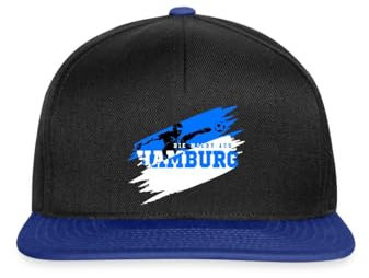 Spreadshirt Die Macht Aus Hamburg Fußball Fan Snapback Cap, One Size, Schwarz/Königsblau