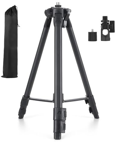 Trépied pour Laser,Trépied de 1,2 m, barre d'extension réglable sur 3 hauteurs, compatible avec les niveaux laser d'interface 5/8'' - Livré avec un adaptateur 5/8 à 1/4