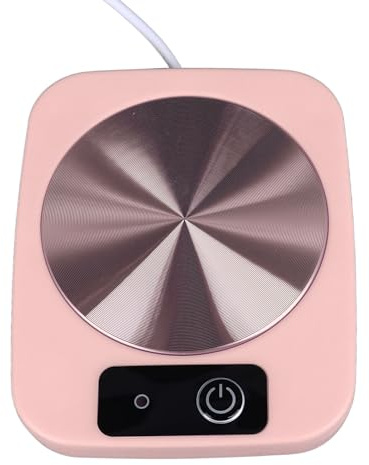 55 ° C Tempe Ure Control Taza Calentador para Leche - Soporte de Copa Eléctrica USB, Tapa de la Portátil de la Portátil Constante, café, té y Bebida. (Rosado)
