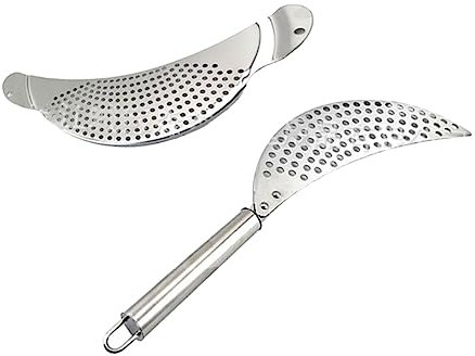DONFAMDS 2piezas Colador De Cocina De Inoxidable Con Asa Escurridor De Pasta y Verduras Práctico y Ligero Resistente La Corrosión Apto Para Lavavajillas Para Drenar Olla y Caldo