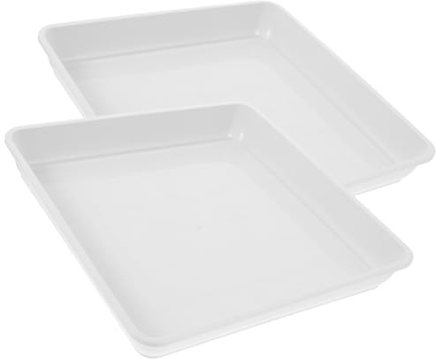 MERRYHAPY Quadratischer Blumentopf Untersetzer 2 Stück 60x60cm Aus Langlebigem Kunststoff Mit Flachem Rutschfestem Boden Für Einsatz Terrasse Und Fensterbank