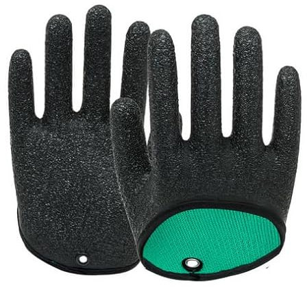 Kiuiom 1 Paio Guanto Pesca Impermeabile,Guanti Da Pesca Antimorso-Taglio,Guanto Da Caccia Resistenti Ai Morsi Dei Predatori,Guanti Per La Pulizia Pesca Carnivora,Dotato Di 2 Fibbie Magnetiche