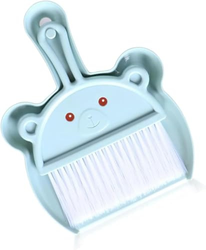 Blue Small Broom and Dustpan Set Snap-On Design Mini Broom Dustpan Hand Brush Cleaning Tools for Cleaning Little Areas Like Kitchens, Desks, Chairs, Pet Rooms