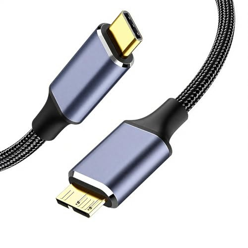 0.5M USB C to Micro B Cable USB C Hard Drive Cable Micro B to Type C Lead Compatible with External Portable HDD/SSD & Charging Lead, Supports 5Gbps Data Transfer, for Laptop, Tablet, Smartphone