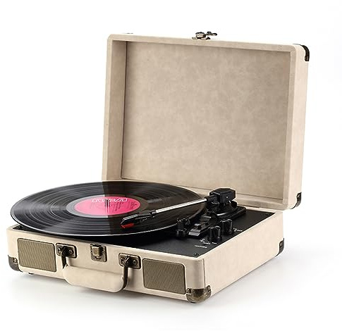 ZJFHEYUO Platine Vinyle Valise, Tourne-Disque Vinyle Vintage, Enceinte Portable, Compatible avec phonographe LP 33/45/78 TR/Min, Platine Vinyle de Taille Standard, Gramophone vin