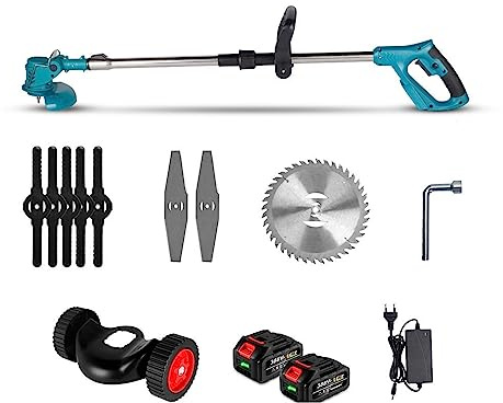 Tagliaerba elettrico a batteria da 1500 W 7 pollici Lunghezza regolabile Strumenti di potatura giardino ricaricabili portatili(2 Battery Plug)