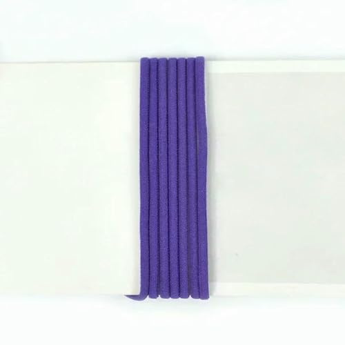 5/10M Banda Elástica 3/5mm Goma para el Cabello, Zapatos, Cuerda Redonda, Cordón, Bandas de Goma Suave, Sujetador, Gorra, Elásticos de Nylon, Cuerda, Accesorios de Costura - Morado - 3.0mm - 5Metros