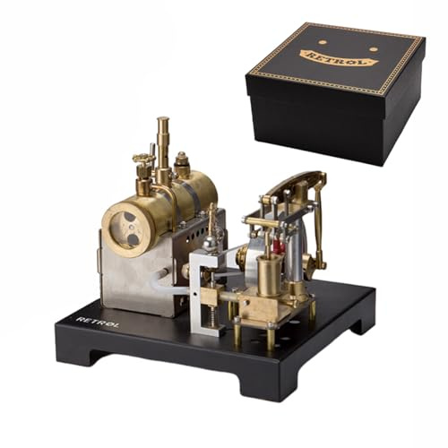 Modello di motore a vapore, Retrol SE-01 completamente in metallo Beam Steam Engine con caldaia orizzontale, modello meccanico regalo per adulti e ragazzi