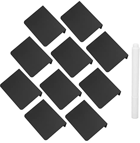 Mini svarta tavlan set 10 st plast svart liten omskrivbar bordsskylt svart tavla för bröllop nagelsalong buffédisplay