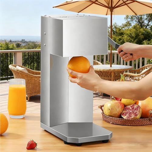 QianCruxtacy Presse-Agrumes Professionnel électrique, Acier Inoxydable, Traitement des Oranges, Pastèques et Ananas en Quelques Secondes, Système de Nettoyage Simplifié et sans Démontage Complexe