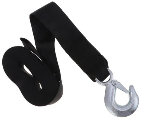 VALICLUD Corde de Treuil 1,5 Tonnes 8 Mètres Noire 4,7 CM Largeur Câble Antivibrations Crochet Acier Usage Remorquage Véhicule Utilitaire