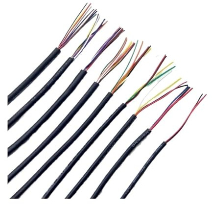 Câble gainé de 2/5/10M, 28 26 24 22 20 18 16 AWG, câble de Signal en cuivre, 2 3 4 5 6 7 8 10 cœurs, fil Audio électronique souple UL2464(Black 26AWG,5M_5CORES)