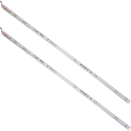 2 x 450 mm à clipser étagère LED strip kit – Blanc chaud éclairage Faisceau lumineux en verre – 4 mm de cuisine unité Light – moderne Interne Placard/armoire écran