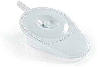 AZZAP Bettpfanne Steckbecken Kunststoff Stechbecken mit Deckel Sanitärbecken oval weiß