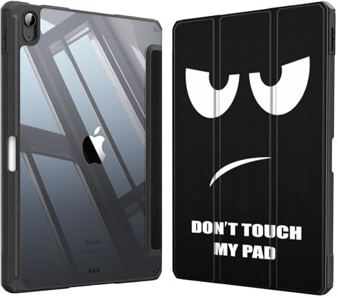 Fintie Hybrid Hülle für iPad Air 11 Zoll M4/M3/M2 (2026/2025/2024), iPad Air 5./4. Gen (2022/2020) 10,9 Zoll, mit Stifthalter, stoßfeste Schutzhülle mit transparenter Hartschale, Don't Touch