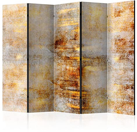 murando - Paravent Raumteiler Textur, 225x172 cm, 5-teilig, Wohnzimmer | Mobiler Sichtschutz, sofort einsatzbereit, Holzrahmen, ideal fürs Wohnzimmer oder Büro, geruchsneutral, lichtbeständig