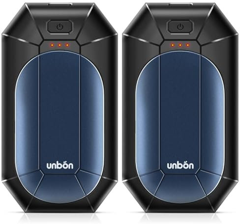 UNBON Elektrischer Handwärmer 2er Pack, Wiederverwendbar, USB, 3 Heizmodi, Tragbar, Outdoor-Sport, Jagd, Golf, Camping