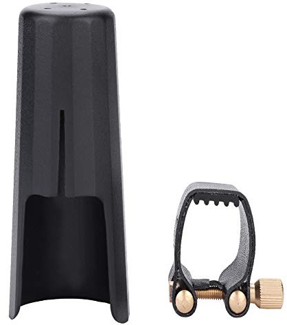 Joyzan Ligature de Saxophone, Fixation D'embout Ténor Attache AccessoirePortable Léger Couvre Bec Clarinette en PU Vintage Alto Plaqué pour Sax Performance Embout Baryton Finition Instruments Vent