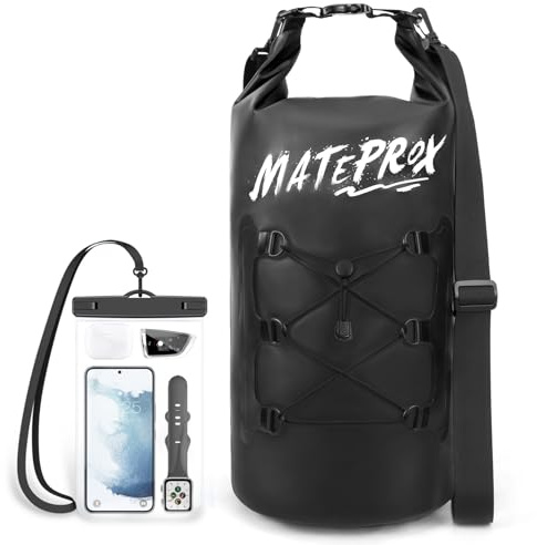 Dry Bag 5L/10L/20L-MATEPROX Wasserdichter Packsack mit Rollverschluss Robust und Langlebig Trockener Beutel Sack wasserdichte Tasche Perfekt für Schwimmen, Bootfahren, Rafting/Camping-20L Schwarz