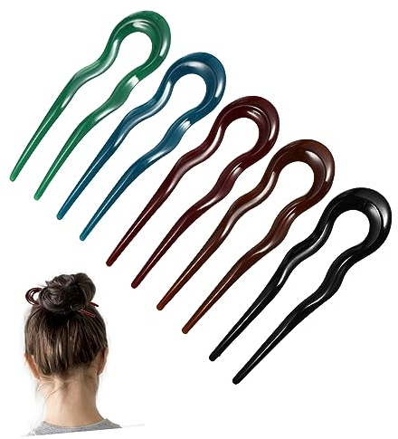 Beavorty 10pcs U-shaped Resin Hairpins Hair Stick Women Hair Accessories Chopstick Curler Styling Pins