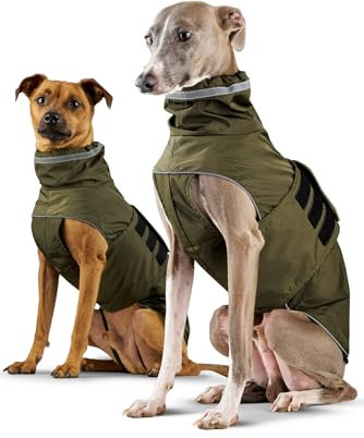 ZAUBERPFOTE® Hunderegenmantel London I Mit extra langem YKK® Reißverschluss für Halsband & Geschirr I Für kleine, mittlere & große Hunde I Wasserdicht & Maschinenwaschbar I Regenmantel für Hunde (55)