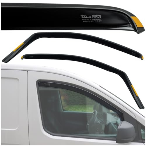 HEKO - Kompatibel mit Volkswagen VW Caddy 4 2020+ Seitenscheiben-Windabweiser; Vorne; 2 Stk.; Regenabweiser, Windabweiser, Getönt, Stromlinienförmig; Einfache Montage; Schutz vor Wind und Regen