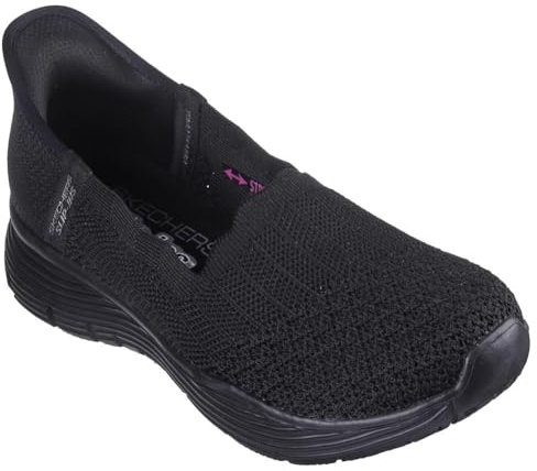 Skechers Women's Seager Believe IT Sneaker, Black, 6 UK