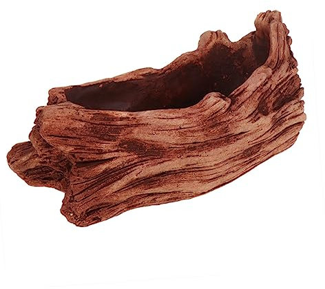 Milisten Kreativer Blumentopf Zementbecken Holzmaserung Auslaufsicher Sukkulententopf Für Heimdekoration Büro Schreibtisch Braun Pflanzentopfhandwerk