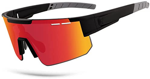 DUDUKING Sonnenbrille Fahrradbrille Herren Damen,Schnelle Brille Sportbrillen Radsport Brillen für Radfahren Laufen Golf UV 400 Schutz Baseball Brille
