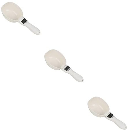 Zerodeko Mini Cuchara Medidora Digital De 3 Piezas Cuchara Medidora Electrónica Para Comida De Mascotas Perros Suministros De Cocina Báscula Blanca Para Mascotas.