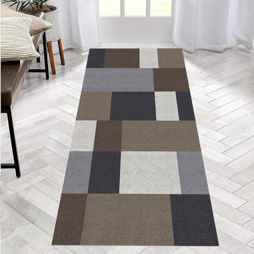 YANHONG Handwebteppich Läufer Teppich 70 x 440 cm Polyester Waschbar und Dauerhaft, Schlafzimmer Muster Carpet, mit Anti-Rutsch Unterseite für Esszimmer, Küche, läufer Flur, B