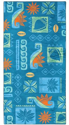 YISUMEI Mikrofaser Strandtuch XXL, Strandhandtuch Leicht Strandtücher Schnelltrocknend, Vintage Blau Sommer Elemente, 180 x 90 cm