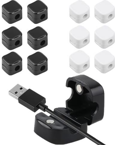 12 Pcs Magnetic Cable Clips, Magnetic Cable Holders, Desk Magnetic Cable Organisers, Self Adhesive Desk Wire Cable Management Tidy Clips for Phone Charging Cable Magnetic Cable Cord Organizer Holder