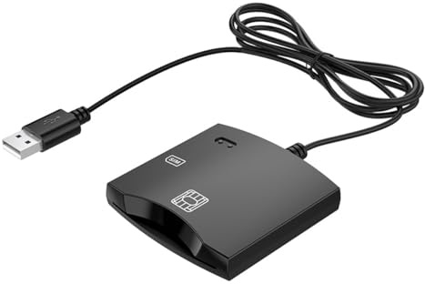 Alnicov Lecteur de Carte USB 2.0 CAC Connection N Play Lecteur de Carte SIM Banque IC Lecteur de Carte à Puce pour Ordinateurs Portables et Ordinateurs compatibles avec Win et Linux