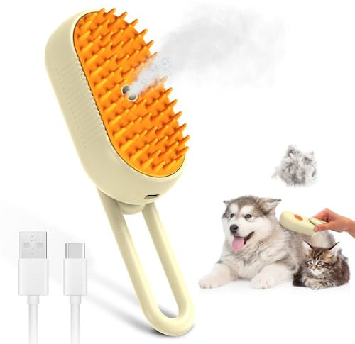 Ankilo KatzenbüRste mit Dampf,3-In-1 Dampfbürste Katze Steamy Brush Katze Dampfbürste für Katzen mit Spray Katzenbürste mit Wasser Katzen Dampfbürste Pflegebürste für Katzen und Hunde