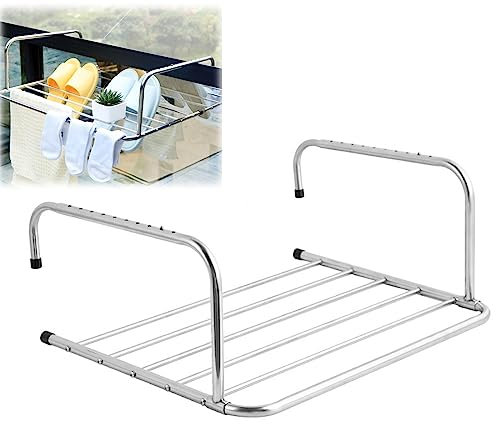 Stendibiancheria sospeso in acciaio inossidabile, stendibiancheria pieghevole da 5 bar per interni con bracci regolabili, asciugatrice con radiatore, stendibiancheria multifunzione per balcone, sten