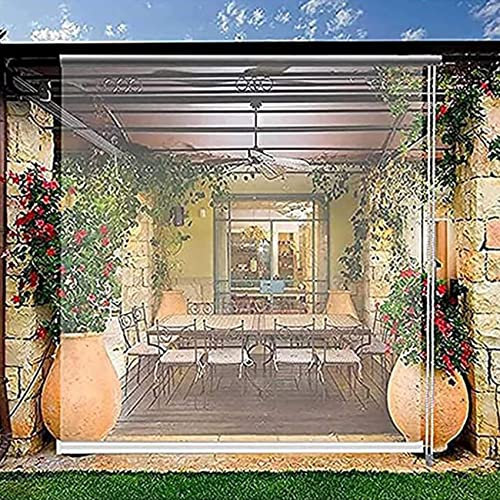 Tende a rullo Tende A Rullo In PVC Trasparente,Tenda Antivento Impermeabile Per Balcone,Tapparella Avvolgibile In Plastica Con Raccordo,Patio,Facile Installare E Pulire,65/85/105/125/145cm Di Larghezz