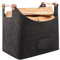 XHYASD 60L Holzkorb für Kaminholz, XXL Filztasche Groß, Brennholzkorb aus Extradickem Filz, Faltbar Filztasche für Brennholz, Zeitung und Einkauf (Dunkelgrau)