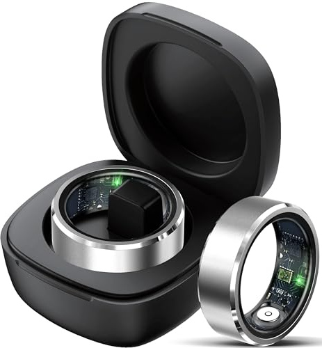 findtime Smart Fitness Tracker - Heart Rate & Sleep Monitor, Gesture Control, Blood Pressure & Oxygen Tracker, Pedometer & Step Counter - Health Smart Ring for Women & Men with Charging Case