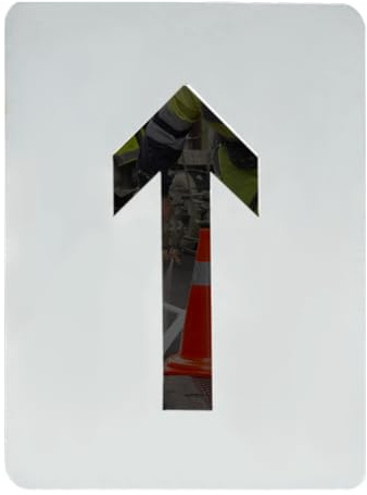 SUPERFINDINGS 1Pc Arrow Stencil Parking Lot Arrow Painting Templates 11.81inch Arrow Sign Paint Template Iron Hollowed Out Board Indicator Arrow Drawing Tool for Parking