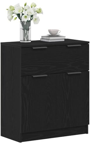 vidaXL Sideboard Svart Ek 60 x 30 x 70 cm Konstruerat trä