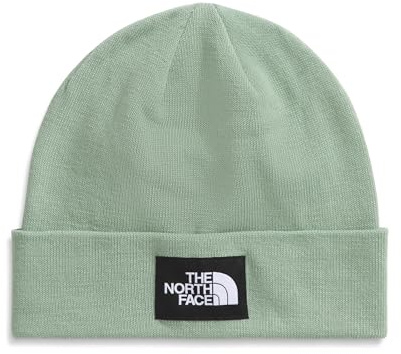 The North Face Dock Worker Recycled Beanie | Deep Fit, Cuffed Winter Hat for Men & Women with Woven Logo Patch, Slate Moss, One Size