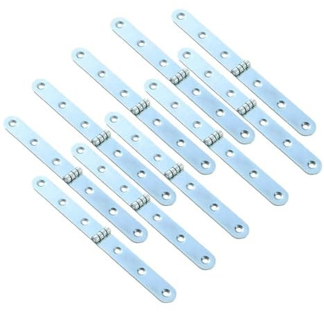 LZZEM 10 x silberne Marine-Türscharniere, robuste 270-Grad-Gurtscharniere für Schmuckschatulle, Schrank, Klapptisch und DIY-Projekte, 155 mm x 16 mm