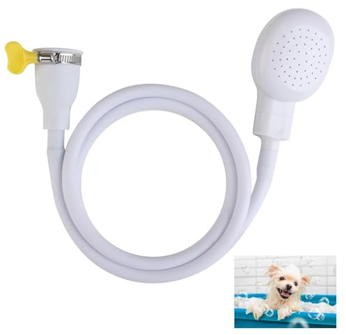 Xiciki Tap Shower Attachment for Bath, Single Tap Shower Attachment with Spray Hose 1.32M (4.3Ft), Portable Pet Shower Head with Secure Clip for Bath, Kitchen Sink, Dog Washing and Hair Washing